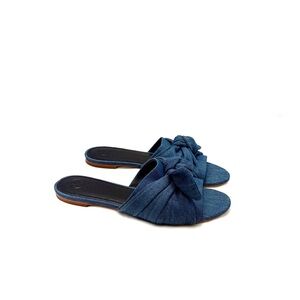 Tory Burch Denim Bow Slides